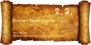 Koren Henrietta névjegykártya