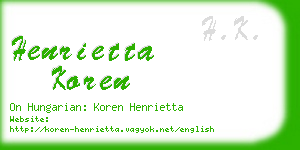 henrietta koren business card